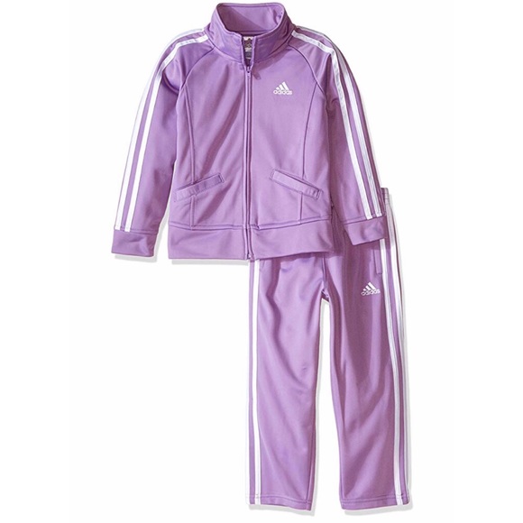 white and purple adidas tracksuit